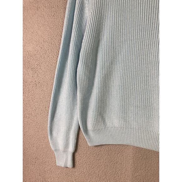 NOVAMEN Light Blue Turtleneck Sweater Polyester Cozy Knit Top Size Large - Picture 11 of 13